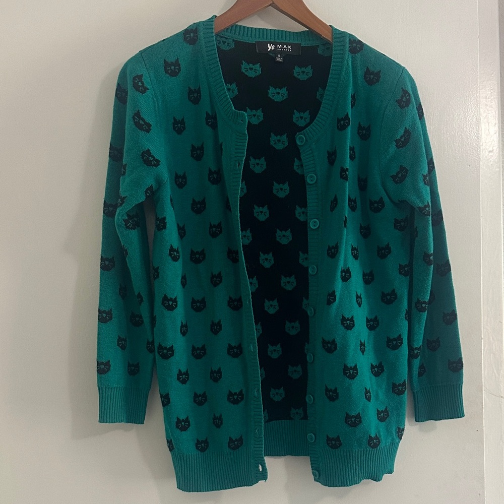 Whimsical Cat Pattern Women’s Cardigan